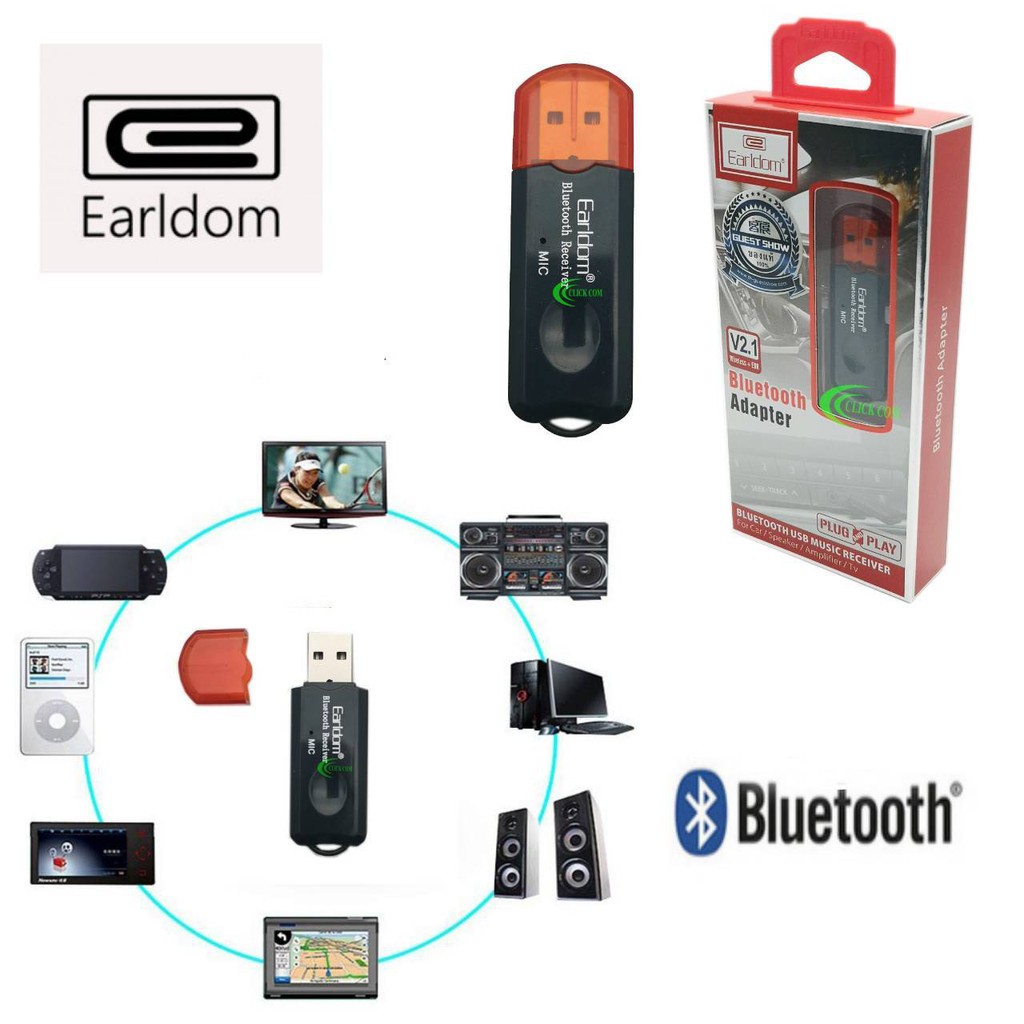 Earldom ET-M24 Wireless EDR Bluetooth Adapter USB Music Receiver – Mobax  Kuwait