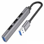 Hoco HB26 4-in-1 Hub USB Male to USB 3.0 Female  Support Up To 1Tb Hard Drive.