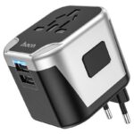 Hoco AC5 Travel Charger Dual USB Output  with Plug Conversion EU / UK / US / AUS. - Image 2