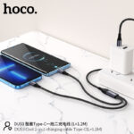 Hoco DU53 2in1 Cable Type-C To IP+Type-C 1.2m - Image 4