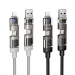 hoco U151 240W 4 in 1 USB and Type-C to Type-C and 8 Pin Charging Cable