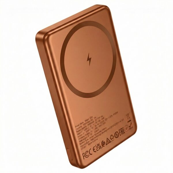 HOCO Q34 10000mAh Magnetic Wireless Power Bank-Orange Color